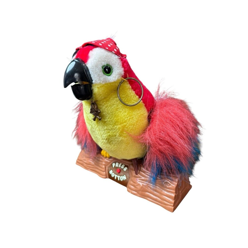 Animatronic Vintage Talking Singing Parrot On A Perch - Works! Drunken Sailor